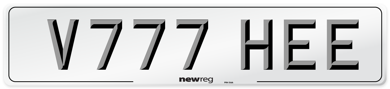 V777 HEE Number Plate from New Reg